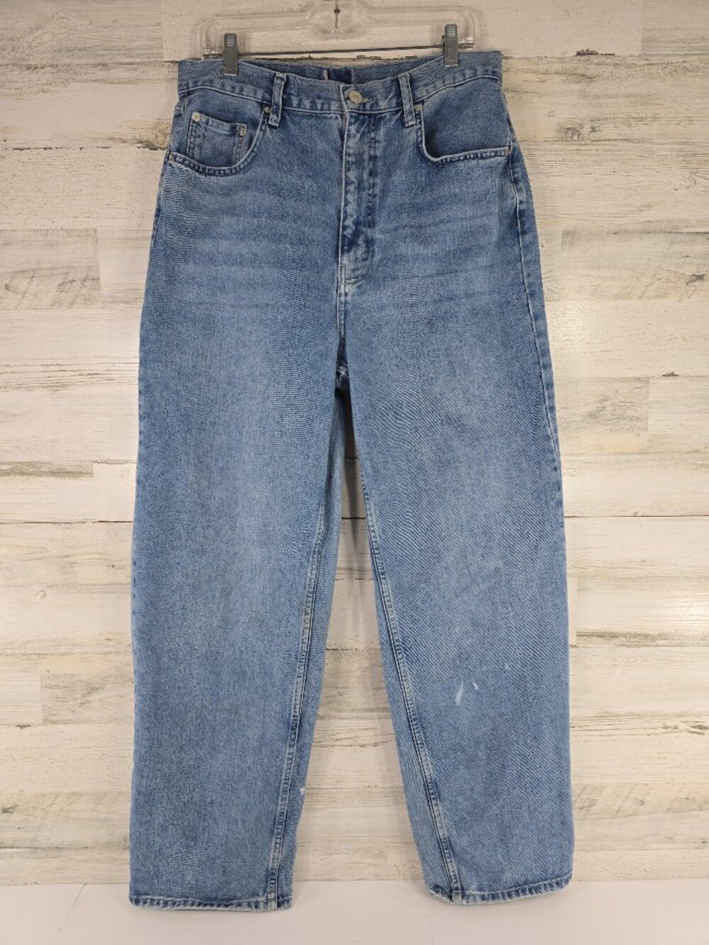 BDG HIGH RISE BAGGY JEANS WOMEN'S SIZE 32 STRAIGHT LEG 100% COTTON *AS-IS STAINS